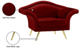 Lips Velvet Chair - Luxurious Boudoir-Inspired Design with Gold Metal Legs for Modern Living Spaces
