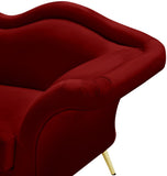 Lips Velvet Chair - Luxurious Boudoir-Inspired Design with Gold Metal Legs for Modern Living Spaces