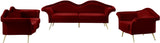 Lips Velvet Chair - Luxurious Boudoir-Inspired Design with Gold Metal Legs for Modern Living Spaces