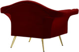 Lips Velvet Chair - Luxurious Boudoir-Inspired Design with Gold Metal Legs for Modern Living Spaces