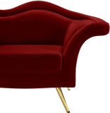 Lips Velvet Chair - Luxurious Boudoir-Inspired Design with Gold Metal Legs for Modern Living Spaces