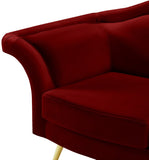 Lips Velvet Chair - Luxurious Boudoir-Inspired Design with Gold Metal Legs for Modern Living Spaces