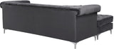 Damian Contemporary 2-Piece Reversible Sectional with Plush Seating and Stylish Chrome Accents