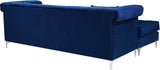 Damian Contemporary 2-Piece Reversible Sectional with Plush Seating and Stylish Chrome Accents