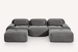 MIA 117'' 3-Seater Sofa with 2 Ottomans