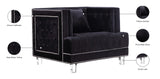 Lucas Acrylic Contemporary Chair with Tufted Velvet Upholstery and Elegant Nailhead Design