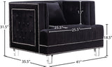 Lucas Acrylic Contemporary Chair with Tufted Velvet Upholstery and Elegant Nailhead Design