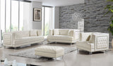 Lucas Acrylic Contemporary Chair with Tufted Velvet Upholstery and Elegant Nailhead Design