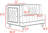 Lucas Acrylic Contemporary Chair with Tufted Velvet Upholstery and Elegant Nailhead Design
