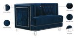 Lucas Acrylic Contemporary Chair with Tufted Velvet Upholstery and Elegant Nailhead Design