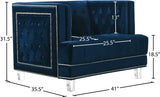 Lucas Acrylic Contemporary Chair with Tufted Velvet Upholstery and Elegant Nailhead Design