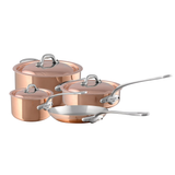 Mauviel M'Heritage M'150 S Copper 7-Piece Cookware Set With Cast Stainless Steel Handles And Curved Lid