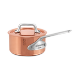Mauviel M'MINIS Copper Sauce Pan With Lid, Stainless Steel Handles, 0.32-Quart