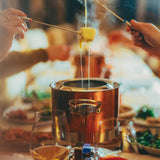 Mauviel M'Heritage M'150 S Copper Fondue Set With Stainless Steel Base, 3.4-Qt