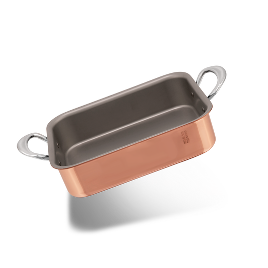 Mauviel M'Minis Copper Roasting Pan With Stainless Steel Handles, 5.5 x 3.9-In