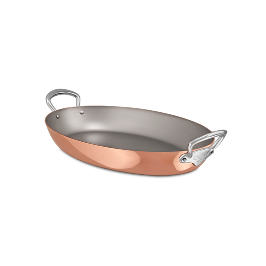 Mauviel M'Heritage M'150 S Copper Oval Pan With Cast Stainless Steel Handles