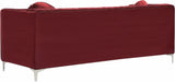 Isabelle Velvet Contemporary Sofa - Luxurious Upholstery with Chrome Legs & Cozy Throw Pillows