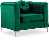 Isabelle Velvet Contemporary Chair - Luxurious Upholstered Seating with Chrome Legs and Pillows