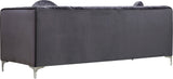 Isabelle Velvet Contemporary Sofa - Luxurious Upholstery with Chrome Legs & Cozy Throw Pillows