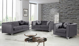 Isabelle Velvet Contemporary Sofa - Luxurious Upholstery with Chrome Legs & Cozy Throw Pillows