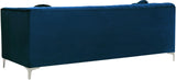 Isabelle Velvet Contemporary Sofa - Luxurious Upholstery with Chrome Legs & Cozy Throw Pillows