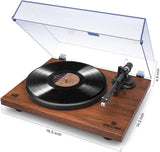 Angels Horn H002BT-OR Exceptional Quality Vintage Wooden Turntable  Bluetooth Vinyl Player