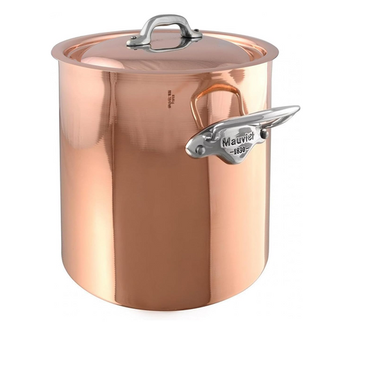 Mauviel M'Heritage M'150 S Stockpot With Curved Lid, Cast Stainless Steel Handles, 9.5-Qt