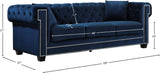 Bowery Contemporary Loveseat with Stylish Tufted Velvet Upholstery and Elegant Nailhead Trim