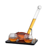 Golf Club Whiskey Decanter and 2 Liquor Glasses - 29 OZ Decanter & 15 OZ Glass Set