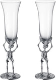 Stemmed Skeleton Champagne Flute Glass | Set of 2 | 7.5oz