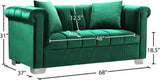 Kayla Velvet Loveseat - Chic Contemporary Design with Stylish Chrome Legs and Plush Throw Pillows