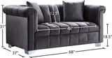 Kayla Velvet Loveseat - Chic Contemporary Design with Stylish Chrome Legs and Plush Throw Pillows