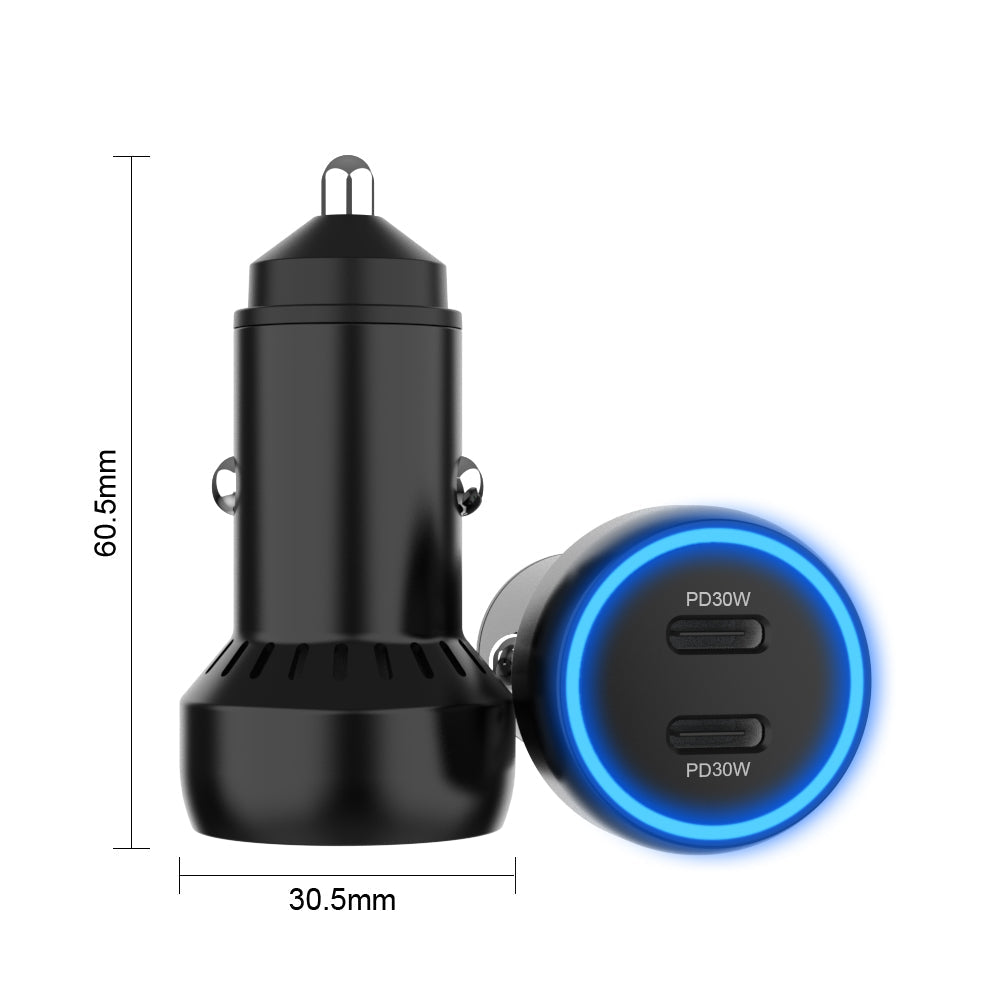 USB-C Dual Port Charger (60W) - Car Bundle