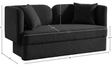 Marcel Contemporary Loveseat with Curved Back, Plush Comfort, and Stylish Modern Design for Living Rooms