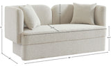 Marcel Contemporary Loveseat with Curved Back, Plush Comfort, and Stylish Modern Design for Living Rooms