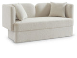 Marcel Contemporary Loveseat with Curved Back, Plush Comfort, and Stylish Modern Design for Living Rooms