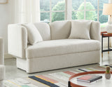 Marcel Contemporary Loveseat with Curved Back, Plush Comfort, and Stylish Modern Design for Living Rooms