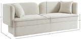 Marcel Contemporary Sofa with Curved Back Design, Plush Comfort, and Elegant Boucle Fabric Finish