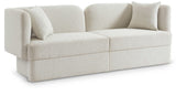 Marcel Contemporary Sofa with Curved Back Design, Plush Comfort, and Elegant Boucle Fabric Finish