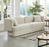 Marcel Contemporary Sofa with Curved Back Design, Plush Comfort, and Elegant Boucle Fabric Finish