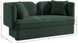 Marcel Contemporary Loveseat with Curved Back, Plush Comfort, and Stylish Modern Design for Living Rooms