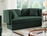 Marcel Contemporary Loveseat with Curved Back, Plush Comfort, and Stylish Modern Design for Living Rooms