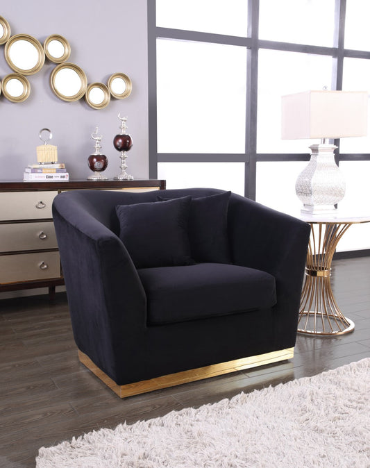 Arabella Velvet Chair - Glamorous Comfort with Gold Stainless Steel Base and Curved Design for Modern Spaces