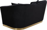 Arabella Contemporary Loveseat with Gold Accents and Curved Back Design for Elegant Living Spaces