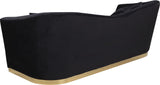 Arabella Contemporary Sofa with Gold Accents, Curved Back Design & Cozy Throw Pillows for Relaxation