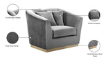 Arabella Velvet Chair - Glamorous Comfort with Gold Stainless Steel Base and Curved Design for Modern Spaces