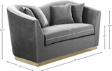 Arabella Contemporary Loveseat with Gold Accents and Curved Back Design for Elegant Living Spaces