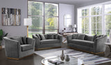 Arabella Contemporary Loveseat with Gold Accents and Curved Back Design for Elegant Living Spaces