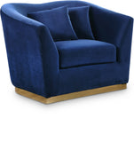 Arabella Velvet Chair - Glamorous Comfort with Gold Stainless Steel Base and Curved Design for Modern Spaces