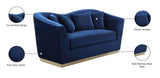 Arabella Contemporary Loveseat with Gold Accents and Curved Back Design for Elegant Living Spaces